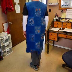 Handwoven, lined wool long vest